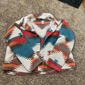 Blue B Aztec Shacket. Size Medium